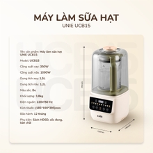 Máy làm sữa hạt UNIE UCB15 dung tích 1.5L, 10 chức năng xay nấu - Ảnh 19