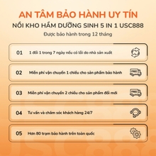 Nồi kho hầm dưỡng sinh 5 in 1 UNIE USC888, nắp sứ kép cao cấp - Ảnh 7