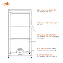 Máy sấy quần áo UNIE UE-688 sấy 10-20kg cùng lúc, gấp gọn tiện lợi - Ảnh 8