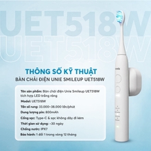 Bàn chải điện Unie UET518W đầu chải dao động, LED trắng răng - Ảnh 13