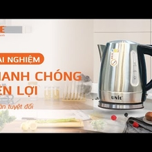Ấm siêu tốc UNIE UE-300 dung tích 1L, chất liệu inox304 an toàn - Video