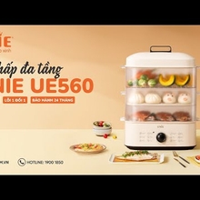 Nồi hấp UNIE UE560 dung tích 18L, 3 tầng hấp tiện lợi - Video