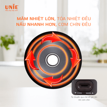 Nồi cơm điện UNIE UE-626 dung tích 1.8L, lòng nồi chống dính 5 lớp - Ảnh 6