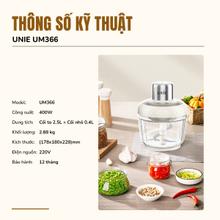 Máy xay thịt UNIE UM366 - 2,5L, 2 cối xay thủy tinh + trục đánh ruốc - Ảnh 2