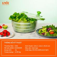 Bộ dụng cụ quay vắt đa năng Unie US4000M dung tích 4L, 7in1 - Ảnh 3