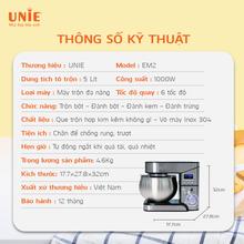 Máy trộn bột đa năng Unie EM2  dung tích 5L, 6 tốc độ điều chỉnh - Ảnh 12