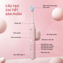 Bàn chải điện Unie UET518P đầu chải dao động, LED trắng răng - Ảnh 13