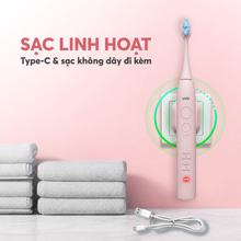 Bàn chải điện Unie UET518P đầu chải dao động, LED trắng răng - Ảnh 3