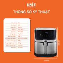 Nồi chiên không dầu UNIE UE-600 - 6.5L, 8 chế độ nấu chuyên sâu - Ảnh 2