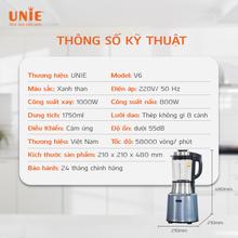 Máy làm sữa hạt UNIE V6 dung tích 1,75L, 13 chức năng nấu - Ảnh 11
