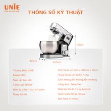 Máy nhồi bột đa năng UNIE EM5 dung tích 8L, 6 tốc độ đánh linh hoạt - Ảnh 8