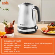 Ấm siêu tốc UNIE UEK1761S dung tích 1.7L, chất liệu inox 304 - Ảnh 2