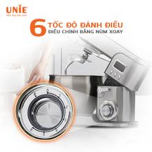 Máy nhồi bột đa năng UNIE EM5 dung tích 8L, 6 tốc độ đánh linh hoạt - Ảnh 3