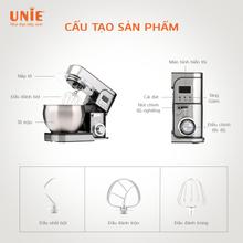 Máy nhồi bột đa năng UNIE EM5 dung tích 8L, 6 tốc độ đánh linh hoạt - Ảnh 7