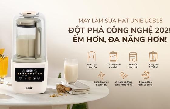 Máy làm sữa hạt UNIE UCB15 – Đột phá công nghệ 2025, êm hơn, đa năng hơn!