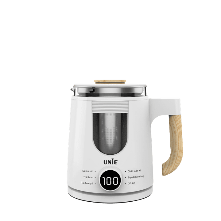 Ấm siêu tốc đa năng 6in1 UNIE UEK1081W chất liệu thủy tinh bền bỉ